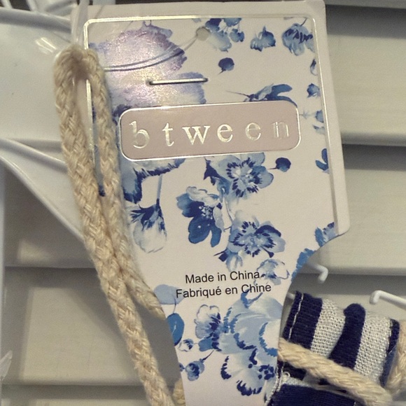 NWT Btween Navy and White Striped Set with bag 3 p/set size 4 linen blend - Picture 2 of 8